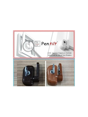 Замок на вікна для захисту Pentilt коричневий