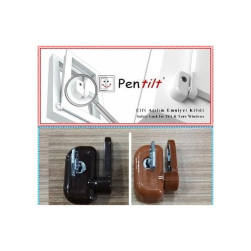 Замок на вікна для захисту Pentilt коричневий