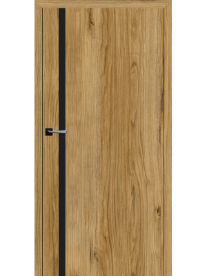 Двері міжкімнатні HYGGE ARVIKA Eris Black Line (чорний торець полотна) Catanya Oak, 695x2030
