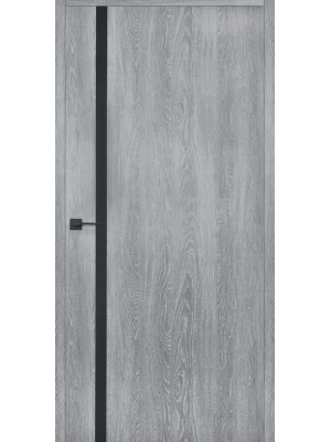 Двері міжкімнатні HYGGE ARVIKA Eris Black Line (чорний торець полотна) Grey Oak, 595x2030