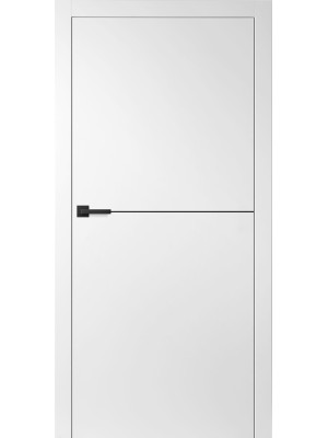 Двері міжкімнатні HYGGE ARVIKA Eris LUX (чорний торець полотна) White Premium, 895x2000