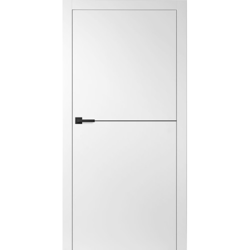 Двері міжкімнатні HYGGE ARVIKA Eris LUX (чорний торець полотна) White Premium, 895x2000