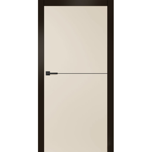 Двері міжкімнатні HYGGE ARVIKA Eris LUX (чорний торець полотна) Cappuccino CPL, 695x2000