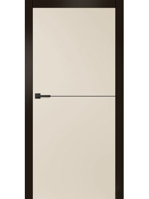 Двері міжкімнатні HYGGE ARVIKA Eris LUX (чорний торець полотна) Cappuccino CPL, 895x2000