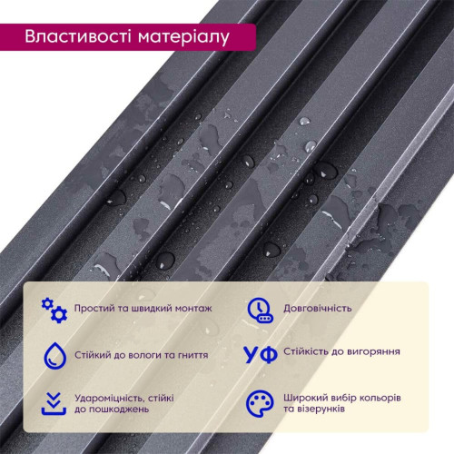 Рейка декоративная WPC стеновая 3000х165х23мм Черный SW-00001861