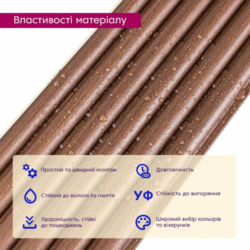 Рейка декоративная WPC круглая стеновая 3000х152х15мм Каштан SW-00001872